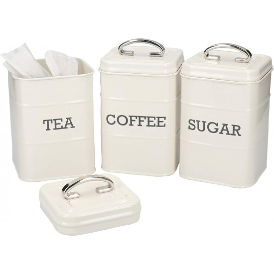 Shop quality Living Nostalgia Tea/Coffee/Sugar Canisters in Gift Box, Steel, Antique Cream in Kenya from vituzote.com Shop in-store or online and get countrywide delivery!