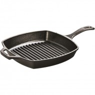 Lodge Pre-Seasoned Square Ribbed Cast Iron Grill Pan, 10.5-inch