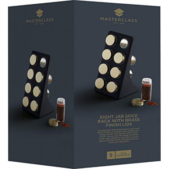 Shop quality Master Class Herb & Spice Rack Set with 8 Brass Finish Lidded Jars and Gift Box, Black Effect, 9 Piece in Kenya from vituzote.com Shop in-store or online and get countrywide delivery!