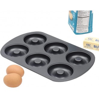 Home Basics Non-Stick Steel Bakeware Pan (1, 6-Cup Donut Pan)