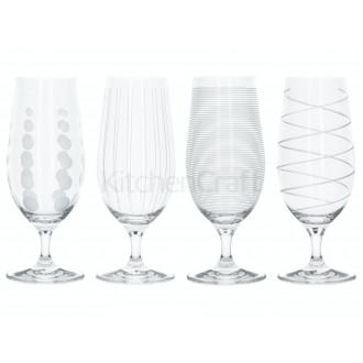 Mikasa Cheers Pack Of 4 Stemmed Pilsner Beer Glasses