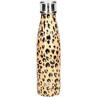 Built Seal Insulated Stainless Steel Water Bottle with Leakproof Cap, Leopard Pattern - 500ml