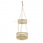 Natural Elements 2-Tier Seagrass Hanging Planter