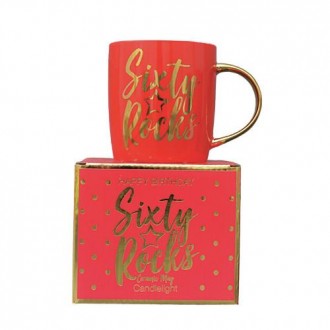 Candlelight Sixty 60 Rocks Milestone Mug in Gift Box Red,  9.2cm 