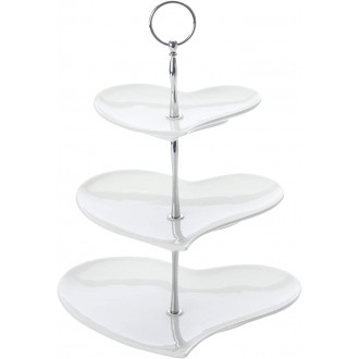 Maxwell & Williams White Basics Heart 3 Tier Cake Stand