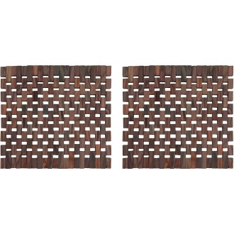 Creative Tops Dark Slatted Wood Pack Of 2 Placemats