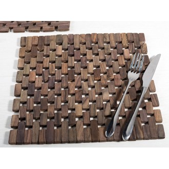 Creative Tops Dark Slatted Wood Pack Of 2 Placemats