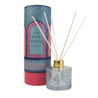 Candlelight Jaipur Pink Fig Reed Diffuser in Gift Box Pear and Fig Scent, 150ml