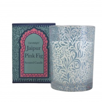 Candlelight Jaipur Pink Fig Wax Filled Pot Candle in Gift Box Pear and Fig Scent 220g