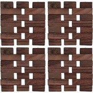 Creative Tops Dark Slatted Wood Pack Of 4 Coasters