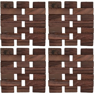 Creative Tops Dark Slatted Wood Pack Of 4 Coasters