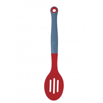 Colourworks Brights Red Silicone-Headed Slotted Spoon