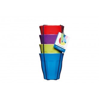 Colourworks Melamine Plastic Tumblers, Multi-Colour, Set of 4, 280 ml