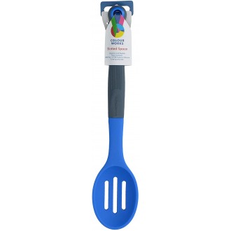 Colourworks Slotted Spoon, Silicone, Blueberry, 27 cm