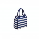 Coolmovers Tote Cool Bag, 4 liters -Cream Stripes, White / Blue