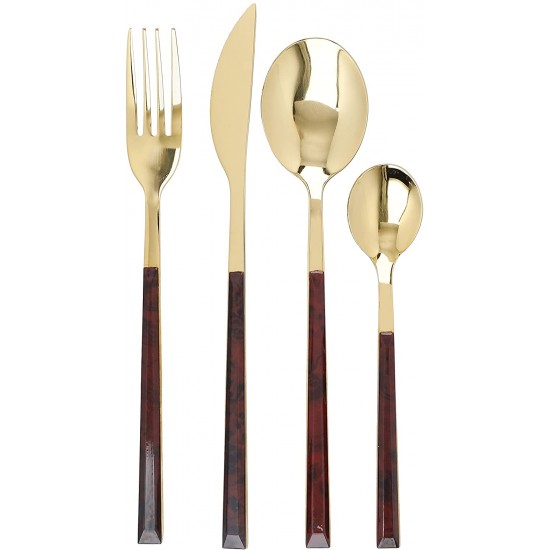 Shop quality Mikasa Cutlery Set, Gold-Coloured Faux Tortoise Shell Stainless Steel Dinner Forks, Knives and Spoons - 16 Piece Set in Kenya from vituzote.com Shop in-store or online and get countrywide delivery!