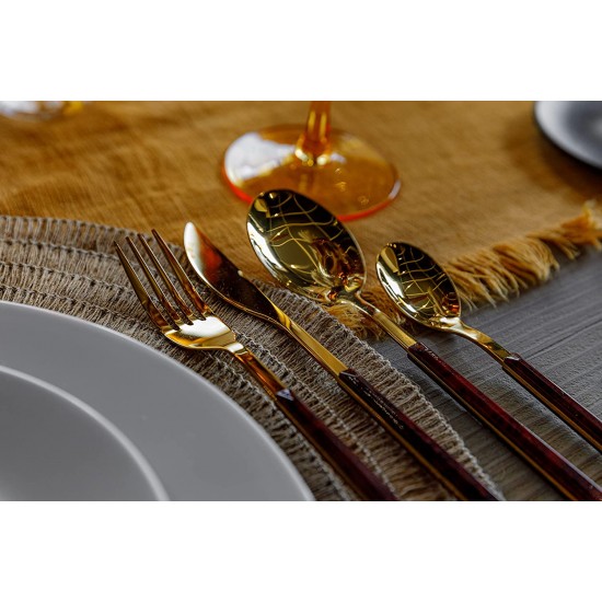 Shop quality Mikasa Cutlery Set, Gold-Coloured Faux Tortoise Shell Stainless Steel Dinner Forks, Knives and Spoons - 16 Piece Set in Kenya from vituzote.com Shop in-store or online and get countrywide delivery!