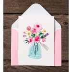 Floral in a bottle Blank Note Card with Envelope