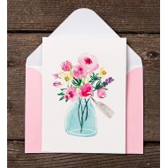 Floral in a bottle Blank Note Card with Envelope