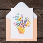 Floral in a bucket Blank Note Card with Envelope