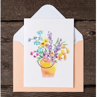 Floral in a bucket Blank Note Card with Envelope