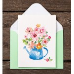 Floral in a Blank Note Card with Envelope