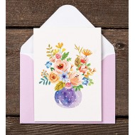 Floral in a pot Blank Note Card with Envelope