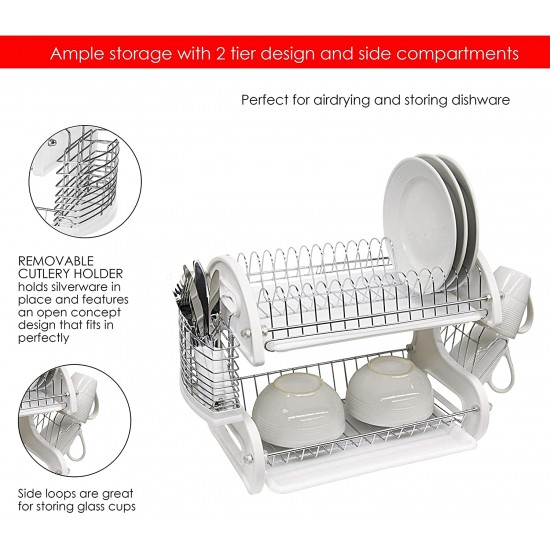 Shop quality Home Basics Dish Drainer with Side-mounted cutlery holder, White in Kenya from vituzote.com Shop in-store or online and get countrywide delivery!