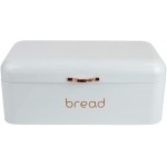 Home Basics Grove Bread Box, Heavy Duty Metal Design & Rose Gold Metal Handle