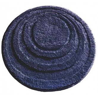 InterDesign Microfiber Round Bathroom Shower Accent Rug, 24" Inches - Navy Blue