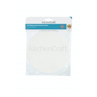 Kitchen Craft Round 20cm Greaseproof Siliconised Baking Parchment Papers (Pack of 100)