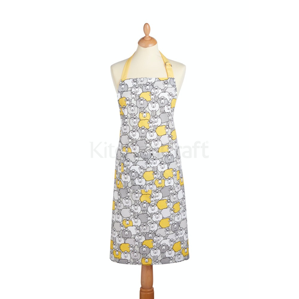 Aprons Kitchen Craft Yellow Sheep 100 Cotton Apron By Vituzote