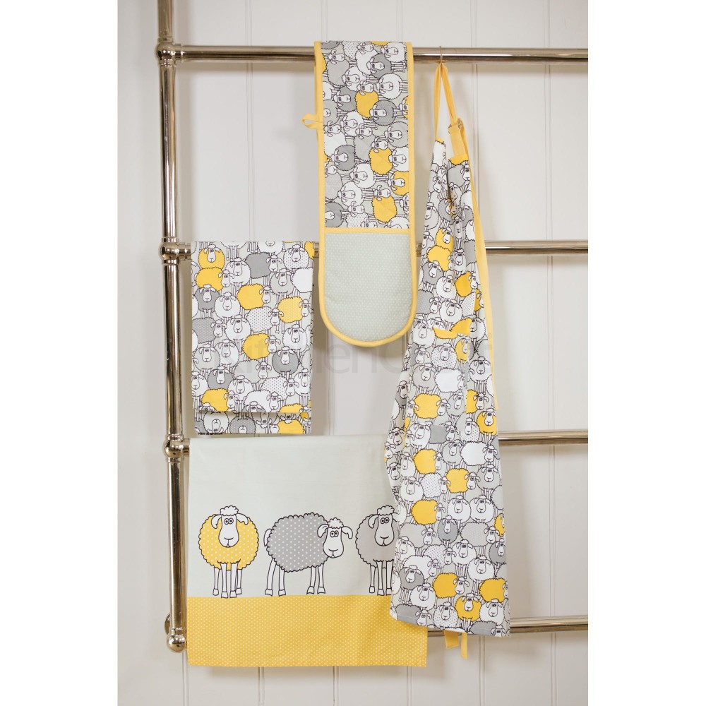 Aprons : Kitchen Craft Yellow Sheep 100 Cotton Apron by www.vituzote ...