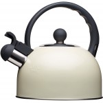 Living Nostalgia Antique Cream Traditional Whistling Kettle, 1.4 Litre