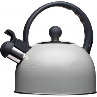 Living Nostalgia French Grey Traditional Whistling Kettle, 1.4 Litre