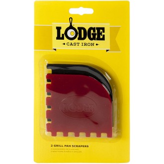 Lodge Durable Grill Pan Scrapers, Red and Black, 2-Pack