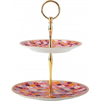 Maxwell & Williams Teas & C’s Kasbah Cake Stand in Gift Box, Porcelain, Rose, 2 Tiers