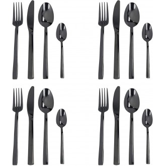 Mikasa Diseno Luxurious Black Cutlery Set, 16 Pieces