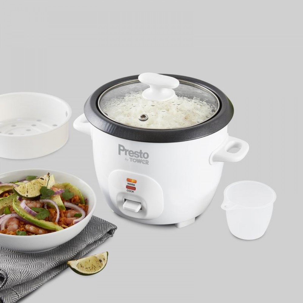 tower presto 350w 3 cup rice cooker and steamer