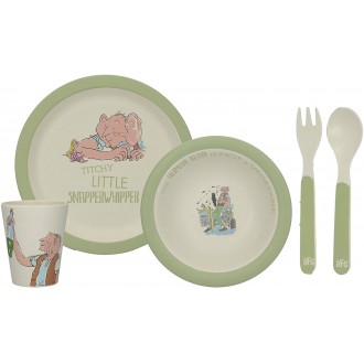 Roald Dahl The BFG Children's Bamboo Wood Dinner Set - Green/White (5 Pieces)