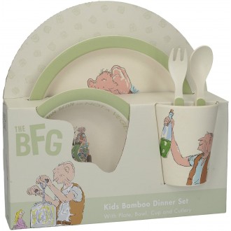 Roald Dahl The BFG Children's Bamboo Wood Dinner Set - Green/White (5 Pieces)