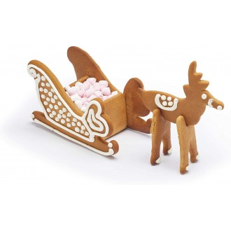 Sweetly Does It 3D Christmas Cookie Cutters, Santa's Sleigh Design, Metal