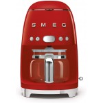 SMEG 50'S Retro Style Drip Filter Coffee Machine, 10 Cup Capacity 1.4 Liter Tank, Red