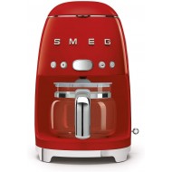 SMEG 50'S Retro Style Drip Filter Coffee Machine, 10 Cup Capacity 1.4 Liter Tank, Red