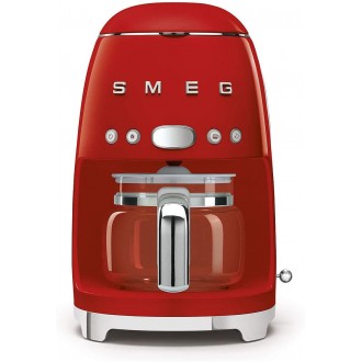 SMEG 50'S Retro Style Drip Filter Coffee Machine, 10 Cup Capacity 1.4 Liter Tank, Red