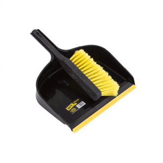 Wham Eden Jumbo Dustpan & Brush Set Black/Yellow 