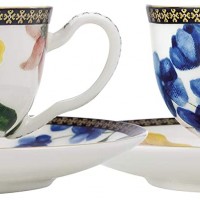 Maxwell & Williams HV0052 Teas & C's Demi Espresso Cups and Saucers with  Contessa Design, Porcelain, White, 85 ml, 4-Piece Cup and Saucer Set