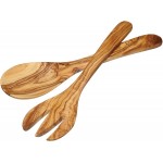 World of Flavours Wooden Salad Servers, Olive Wood, 29 cm, Set of 2