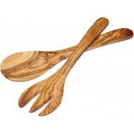 World of Flavours Wooden Salad Servers, Olive Wood, 29 cm, Set of 2