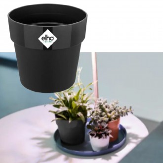 Elho Original Round Mini Plant Pot - Living Black, 9cm